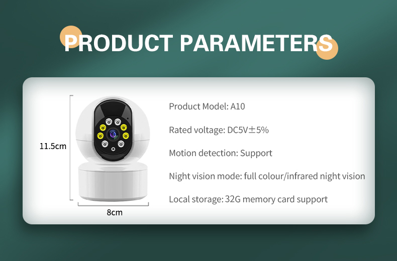 HD Night Vision Home Indoor Security Camera 1080P Intelligent Stable