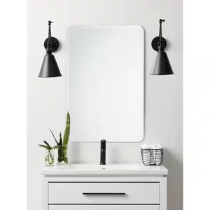 Feuille de miroir transparente anticorrosion : Décoration murale moderne en verre, miroir rectangulaire et rond, taille personnalisée pour chambre et salon - Product Image 3