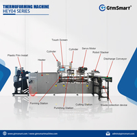 Machine de thermoformage automatique à servomoteur pour la fabrication de couvercles de gobelets en plastique, compatible PS/PET/PP, pour gobelets, bols, barquettes, couvercles et assiettes jetables