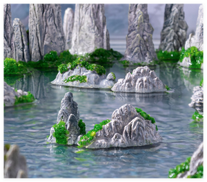 Chậu cá cảnh sáng tạo, chậu hoa, tiểu cảnh thác nước, vườn thủy sinh, đồ trang trí bể cá, đá nhân tạo 3D, tượng núi bằng nhựa resin - Product Image 4