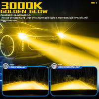 Nouveaux phares de voiture Night Knight Blanc+Jaune H1 H3 H7 H4 9005 HB3 9006 HB4 H11 9012 12V LED 120W