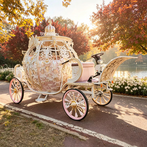 Charrette de princesse en métal à motif personnalisé, chariot citrouille Cendrillon pour carnaval et festival en plein air - Product Image 1