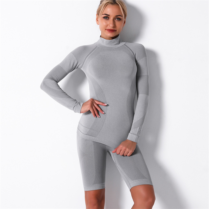 NEW 5 colors Fashion Modern Breathable Workout Clothing Women Active Wear seamless Yoga Set hygroscopic fitness