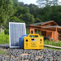 Kit d'éclairage solaire domestique 111Wh avec panneau solaire, lumières LED, radio FM, lecteur MP3, Bluetooth, 6 ampoules LED et stations d'alimentation portables au lithium-ion