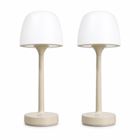 Lampe de table moderne et simple en forme de champignon, à piles, LED, avec interrupteur, intensité réglable, 2700K, projection d'ambiance, en plastique, portable