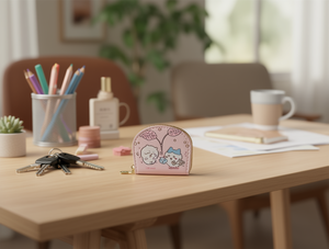 Portamonete a Mezzaluna con Pompon Cartoon, 5 Pollici, Chiusura a Cerniera, Mini Unisex in Tessuto Non Tessuto - Product Image 2