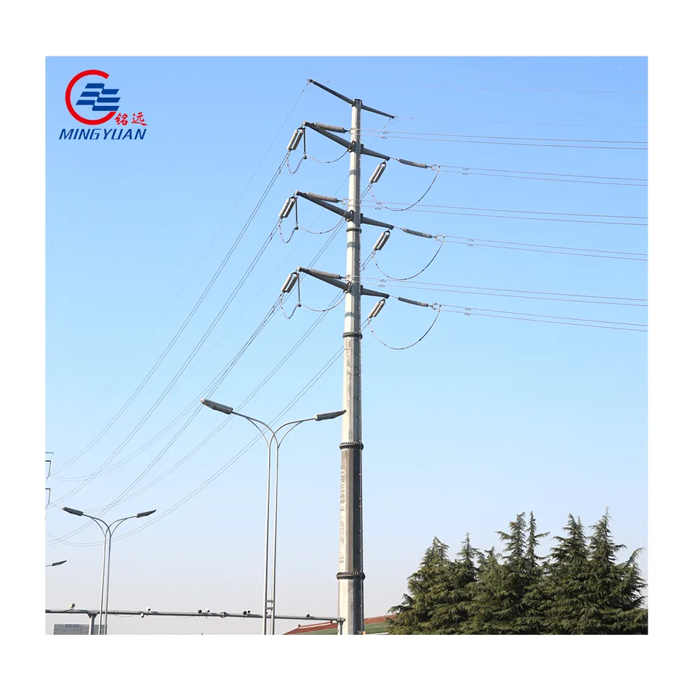 Hot Dip Galvanized Steel Electric Pole for Power Transmission Line with Good Design