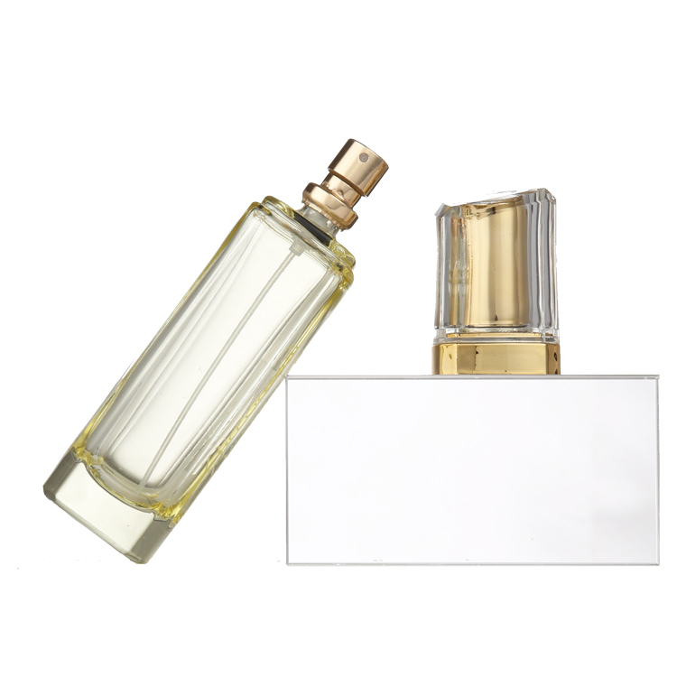 Frasco de vidrio de perfume transparente vacío de 50 ml para embalaje de perfume