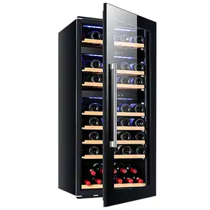 Refrigerador de refrigerador pequeno embutido independente para bebidas e vinhos, refrigerador e refrigerador com prateleiras de vidro