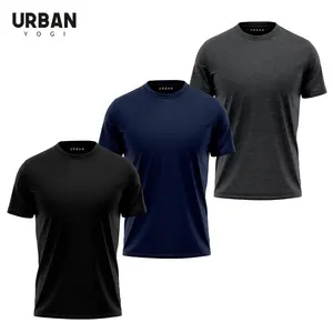 Black Navy Blue Dark Grey Heather Athletic Running Men's Blank T-shirt for Summer Spring Fabric Cool Technology 160 to 180 GSM