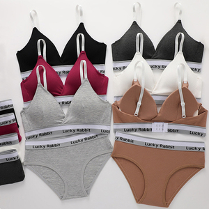 Manufacturers <b>Women's</b> <b>Underwear</b> Bra and Panties Sets Custom Logo Sport Cotton Spandex Breathable Female Lingerie Sets for <b>Women</b> - Product Image 3