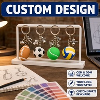 Lot de porte-clés personnalisés en PVC souple pour ballons de sport (football, tennis, volley-ball) – Vente en gros, OEM, ODM, directement de l'usine