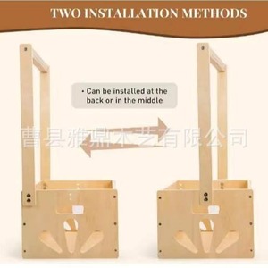 Caja de Almacenamiento de Madera para Bebés con Colgador para Ropa, Organizador para Bebés de 0 a 12 Meses, Artículos Esenciales para Bebés, Tipo Cuadrado Grande, Moderno y Sencillo - Product Image 3