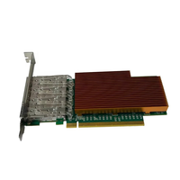 Kartu jaringan serat optik 25Gb, empat port serat optik PCI Express X16 dengan Chip Intel E810-CAM2
