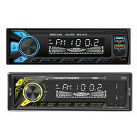 Reproductor MP3 para Auto de Un Solo DIN, Radio Estéreo con USB, Bluetooth, Soporte para SD, Control por Voz, Entrada Auxiliar, Reproducción APE y Cargador para Auto
