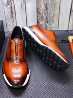 Chaussures Baskets Hommes Italiennes Faites à la Main de Qualité Supérieure Hauteur Augmentée Chaussures Décontractées en Cuir Véritable Chaussures de Marche pour Hommes