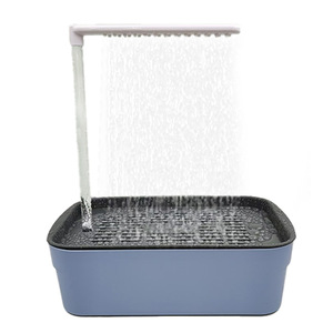 Vasca da Bagno Rettangolare in Plastica per Pappagalli, con Circolazione Automatica dell'Acqua, Elettrica, Grande, Modello Pelle di Tigre e Peonia - Product Image 5