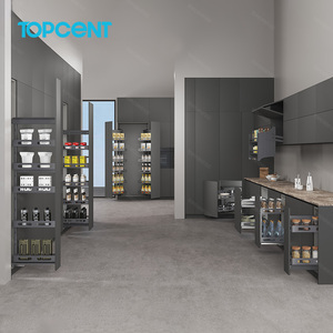 TOPCENT Novo Empilhável Gabinete Organizador cozinha Deslizante Retire Multifunções Aço + MDF Cesta De Gaveta - Product Image 3