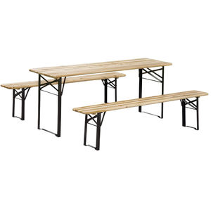 Table <span class=keywords><strong>de</strong></span> pique-nique pliante, table <span class=keywords><strong>de</strong></span> jardin, table <span class=keywords><strong>de</strong></span> bière, ensemble <span class=keywords><strong>de</strong></span> bancs, table pliante en métal pour restaurant, événement, mariage, banquet - Product Image 2
