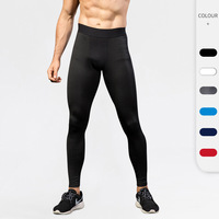 Pantalons de sport pour hommes, solides, longs, serrés, d'entraînement, de course à pied, en maille, à séchage rapide, extensibles, en nylon, fabrication de vêtements OEM et ODM