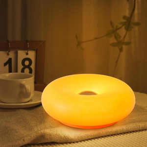 LED Donut Mood Lamp <b>Plug</b>-<b>in</b> Swing Arm Wall <b>Light</b> for Ambient Glow Warm Retro Modern Lighting for Bedroom Wall Living Room - Product Image 1