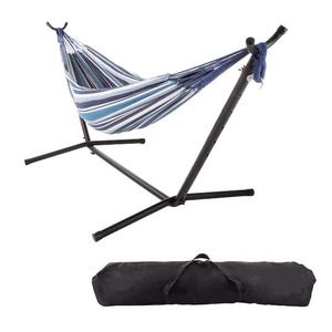 <span class=keywords><strong>Hamac</strong></span> <span class=keywords><strong>double</strong></span> en tissu extérieur portable et robuste <span class=keywords><strong>avec</strong></span> <span class=keywords><strong>support</strong></span>, facile à transporter pour la maison, le patio, la cour - Product Image 1