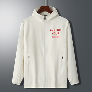 Winter <b>White</b> Black Zipper Up Custom Logo Winter <b>Jacket</b> <b>Men</b> <b>Mens</b> Hoodies Long Sleeve T Shirt - Product Image 2