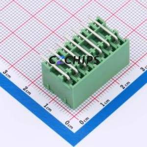 DB2ERHB-3.81-2*7P-GN Plug-in Terminal Block Bent Lead Through Hole,P=3.81mm Board-to-Board / Socket - Closed 2x7P 3.81mm Green - Product Image 2