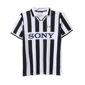 Maillot domicile <span class=keywords><strong>Del</strong></span> <span class=keywords><strong>Piero</strong></span> 97 noir et blanc à rayures rétro, impression personnalisée du nom, 100% polyester, séchage rapide, petite série, vente en gros à bas prix - Product Image 1