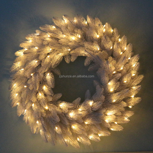 PE Loạt Ngoài Trời Trắng Tuyết Giáng Sinh Vòng Hoa Pin-Hoạt Động Pre-Ánh Sáng Mờ Lấp Lánh Nhân Tạo Giáng Sinh Vòng Hoa - Product Image 4