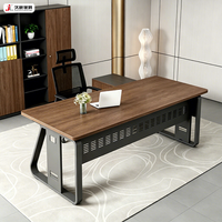 Escritorio Ejecutivo Moderno de Lujo JIUSHUN Ceo, Escritorio para Jefe con Estructura de Acero y Superficie de Madera, Muebles de Oficina