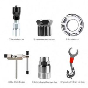 JUB 5 pièces – Kit d'outils à main pour réparation de vélo : extracteur de roue libre, clé à rayons, extracteur de boîtier de pédalier, outil de chaîne en acier, outil de frein - Product Image 3