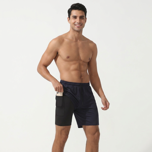 Nouveau pantalon en Polyester garçon sans couture Compression Run Gym Shorts avec poches à fermeture éclair expédition DDP - Product Image 1