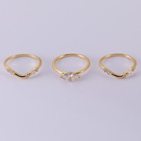 Offre Spéciale – Bagues Empilables en Argent 925 Plaqué Or, Anti-ternissement, 3 Pièces, avec Moissanite GRA VVS1 de 1 Carat Taille Marquise – Bijoux pour Femme