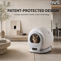 Litière pour chat intelligente OVS, électrique, autonettoyante, avec contrôle par application, capteur anti-pincement, grande capacité de 65 L, fonctionnement silencieux