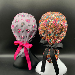 Chapeau d'infirmière <span class=keywords><strong>de</strong></span> dessin animé avec boutons, réglable, bouffant, pour scrubs, porte-queue <span class=keywords><strong>de</strong></span> cheval, turban bouffant, chapeau d'infirmière - Product Image 5