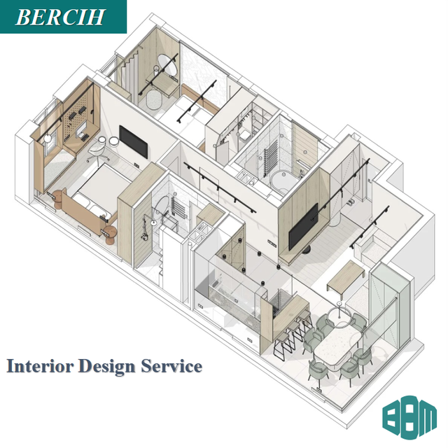 House Home Interior Decoration Design 3D Rendering Floor Plan Architecture Facade Design Villa Customization Supplier China