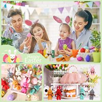 Pâques Mini lapin en peluche coloré 6.3 pouces 7 couleurs doux petit lapin jouets petit lapin poupée mignon décorations de fête de Pâques