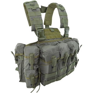 Aparejo de pecho táctico ruso de material de nailon verde militar con bolsa de revista - Product Image 4