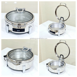 Современная интеллектуальная стеклянная тарелка из нержавеющей стали с электрическим подогревом для вечеринок, грелка для отеля, кейтеринга, сервировочное блюдо из Китая - Product Image 6