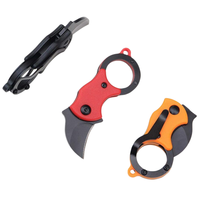Mini-vouwmes van roestvrij staal met haakvormig lemmet, doosopener met metalen achterclip voor magazijn, verpakking, kantoorbenodigdheden