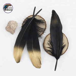 Plumes d'oie dorées en gros pour le bricolage, 17-22 cm, motif teint pour décorations de chapeaux - Product Image 5