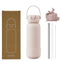 Bouteille d'eau isotherme YEWAY anti-fuite pour la salle de sport, le bureau, les voyages, en acier inoxydable avec paille et poignée, double paroi sous vide, best-seller