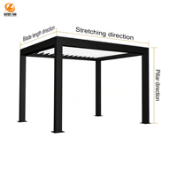Pergola bioclimatique en aluminium pour extérieur, toit à lamelles motorisées, supports de pergola en métal, ensemble complet de supports d'angle