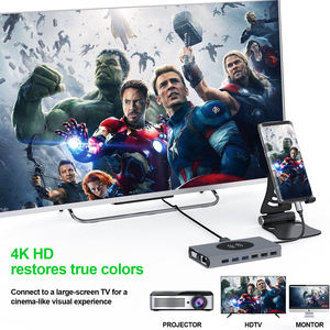 Hub pengisi daya nirkabel Laptop 15-in-1 Tipe C HD-MI <span class=keywords><strong>VGA</strong></span> USB 3.0 USB 2.0 SD TF RJ45 10W adaptor USB 100W kotak audio 3,5 termasuk! - Product Image 2