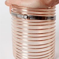 Tuyau flexible en PU, tuyau accordéon, grand diamètre, transparent, anti-poussière, tuyau en acier pour l'utilisation en conduite