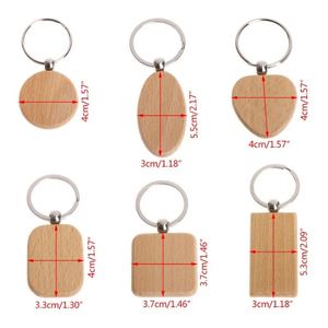 DIY Custom Design Blank Wooden <b>Key</b> Chain Wood <b>Key</b> Holder Sublimation Wooden <b>Key</b> Chains Blanks for Laser Engraving or UV Printing - Product Image 5