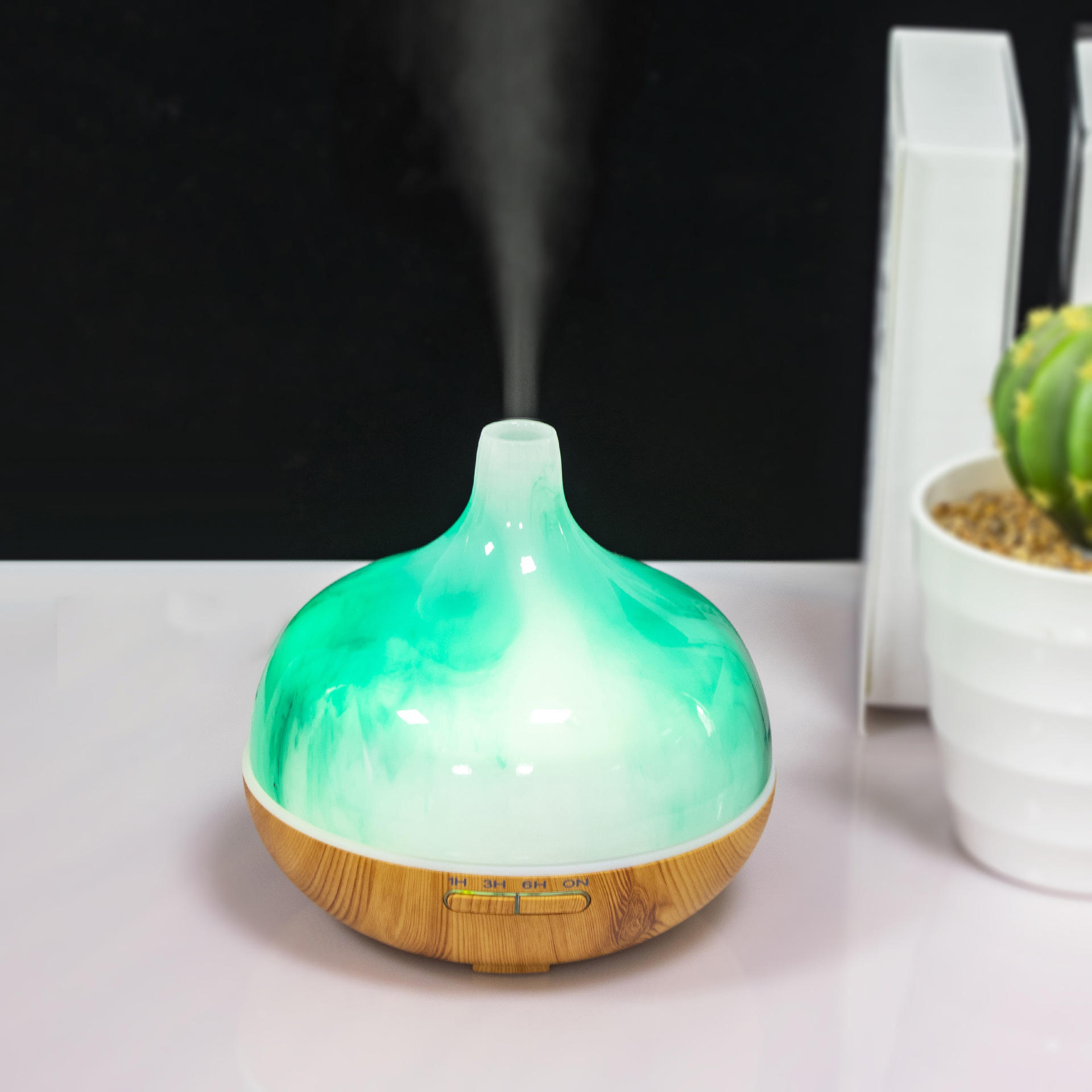 YX-SZ-006 สีชมพู - ฐานลายไม้สีเข้ม