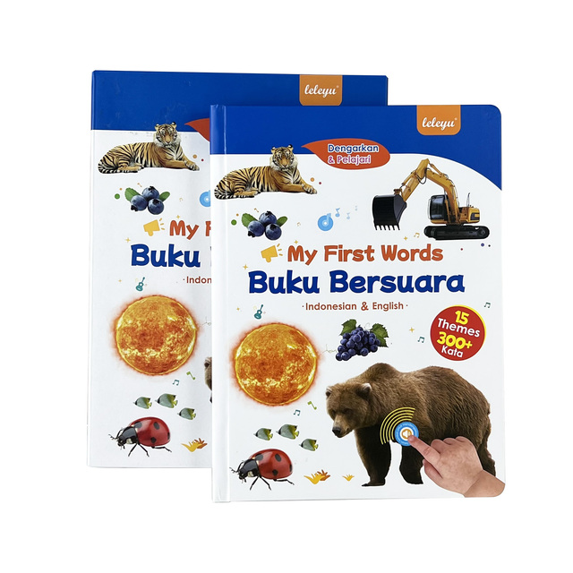 Indonesia and English Bilingual Audio Book Kids Learning Gift Factory Hot Selling Sound book