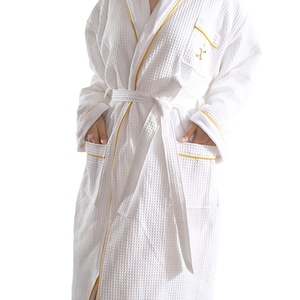 <span class=keywords><strong>Accappatoio</strong></span> in spugna a nido d'ape a maniche lunghe per hotel di lusso, da <span class=keywords><strong>uomo</strong></span> e da donna, in puro cotone, con scollo a V, spesso, all'ingrosso - Product Image 1
